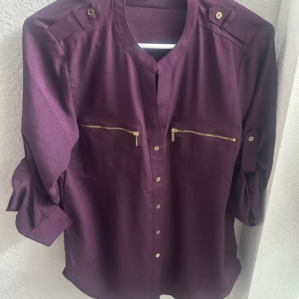 Women's Purple Button-Up Top